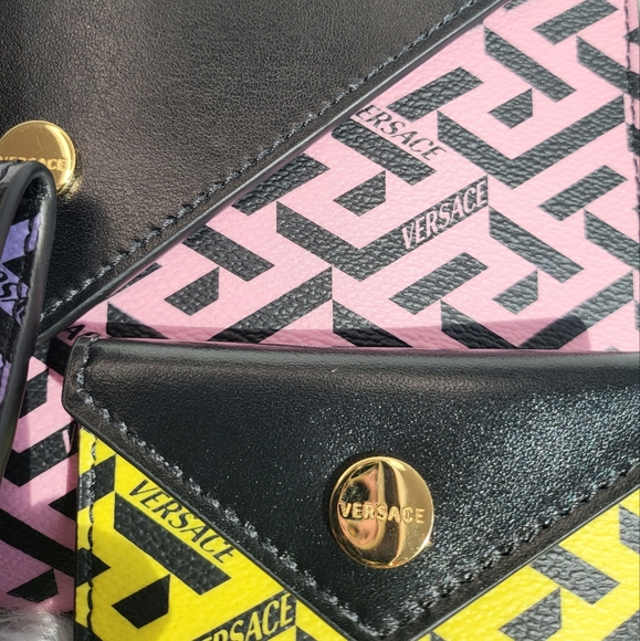 Versace 3-Piece Greca Signature Printed Coated Canvas Pouch Set - Picture 7 of 10